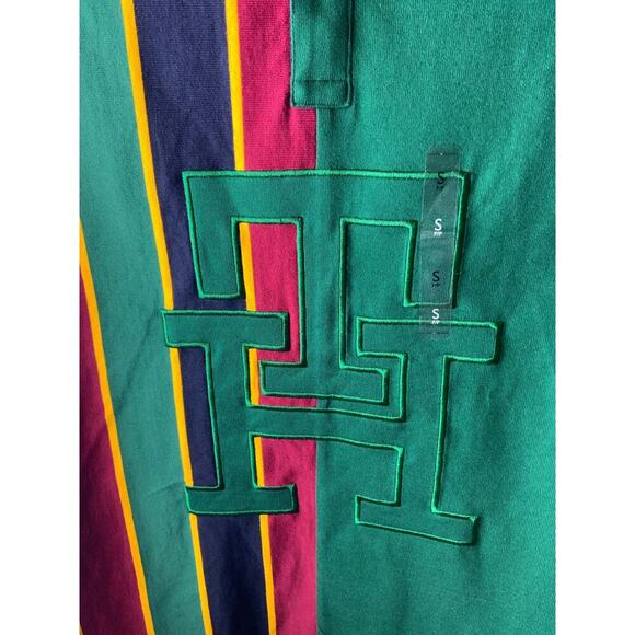 Tommy Hilfiger Rugby Polo Shirt Men Small Embroidered Logo Striped Multicolor - Picture 5 of 12
